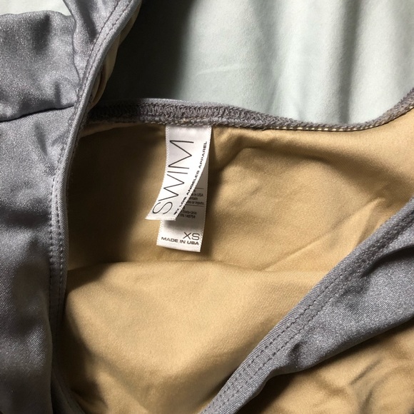 Los Angeles Apparel cutout bathing suit in silver - Picture 3 of 4